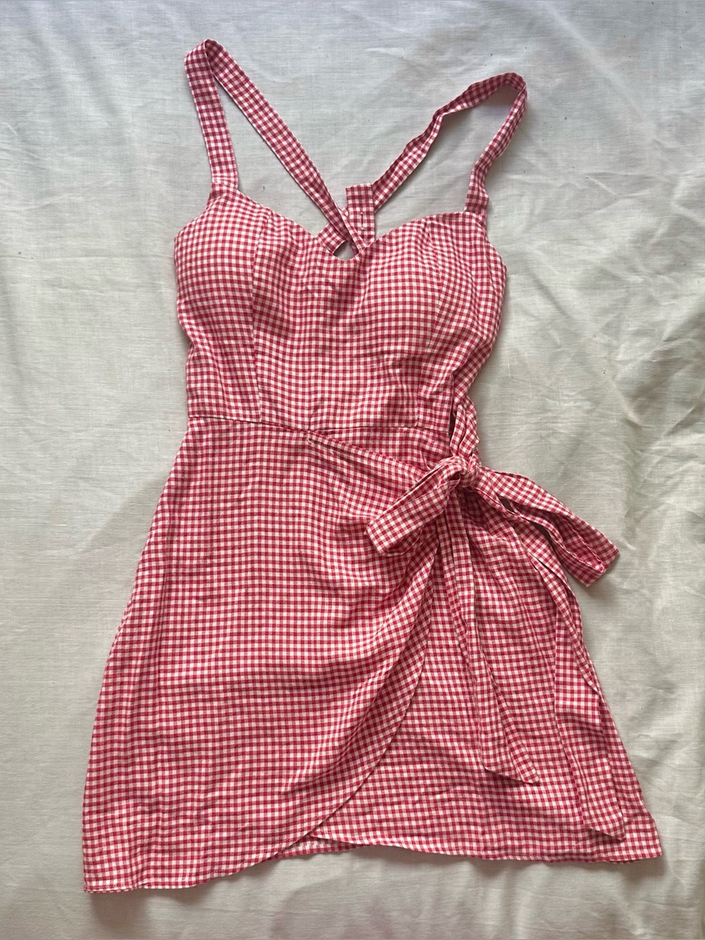 Fashion Brand Company I hate bugs Mini Dress - Red Gingham